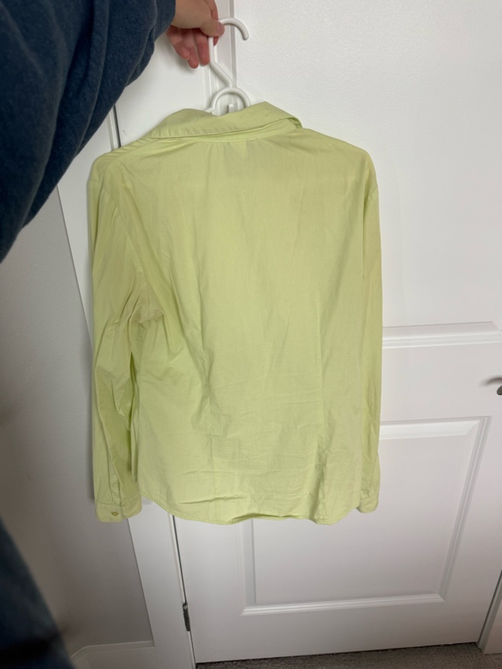 Long Elegant Legs Light Lime Button-Down Shirt - Picture 4 of 4